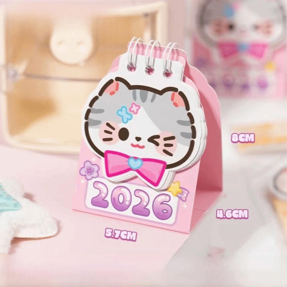 Cartoon Cat 2026 Desk Calendar Portable Daily Planner New Coil Calendar  Office Desk Accessories