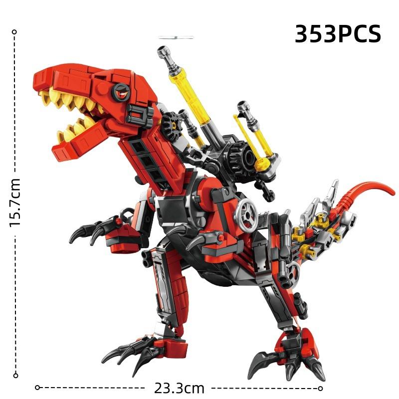 Blocuri Mecanice Dinozaur DIY Kit Model 3D T-Rex de Luptă, cu Arme Mecanice, Set Cadou Decor de Sărbători pentru Copii și Adulți