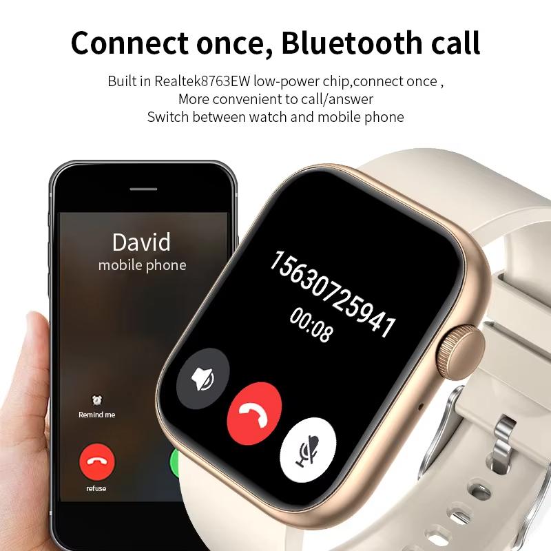 2025 Nové chytré hodinky Bezdrátové nabíjení Chytré hodinky Bluetooth hovory Muži Ženy Chytré hodinky Fitness náramek Vlastní ciferník