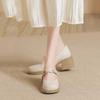 Single Shoes and Women's Shoes - New Style, Soft Leather, Versatile, Soft Leather, Shallow Toe, Thick Heel