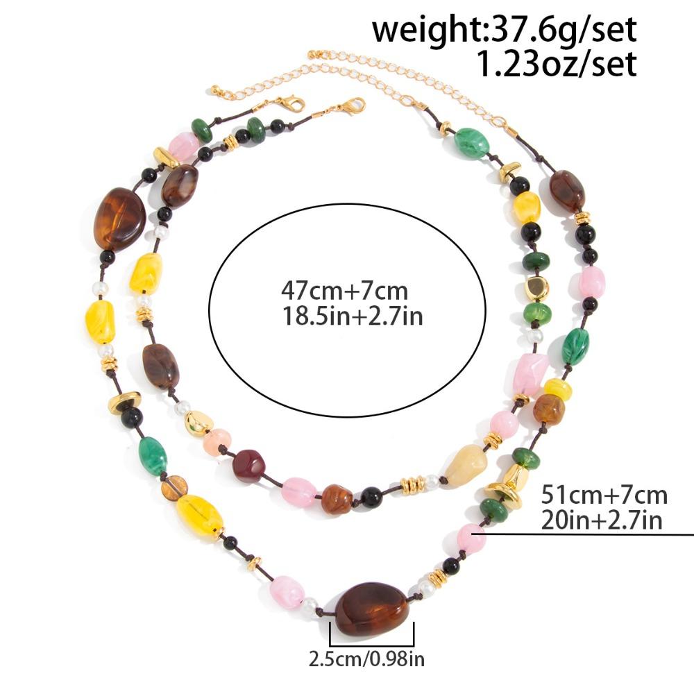 Vintage Ethnic Beaded Necklace – Double-Layer Design Small-Niche Layering, Women’s Light Luxury Elegant Collar Chain, Daily To Evening Versatile