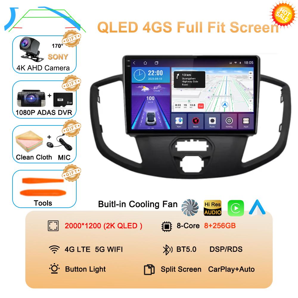 Android 14 Auto Carplay For Ford Transit 2015 - 2018 Car Radio Multimedia Video Player Navigation GPS Stereo 360 Camera WIFI+4G