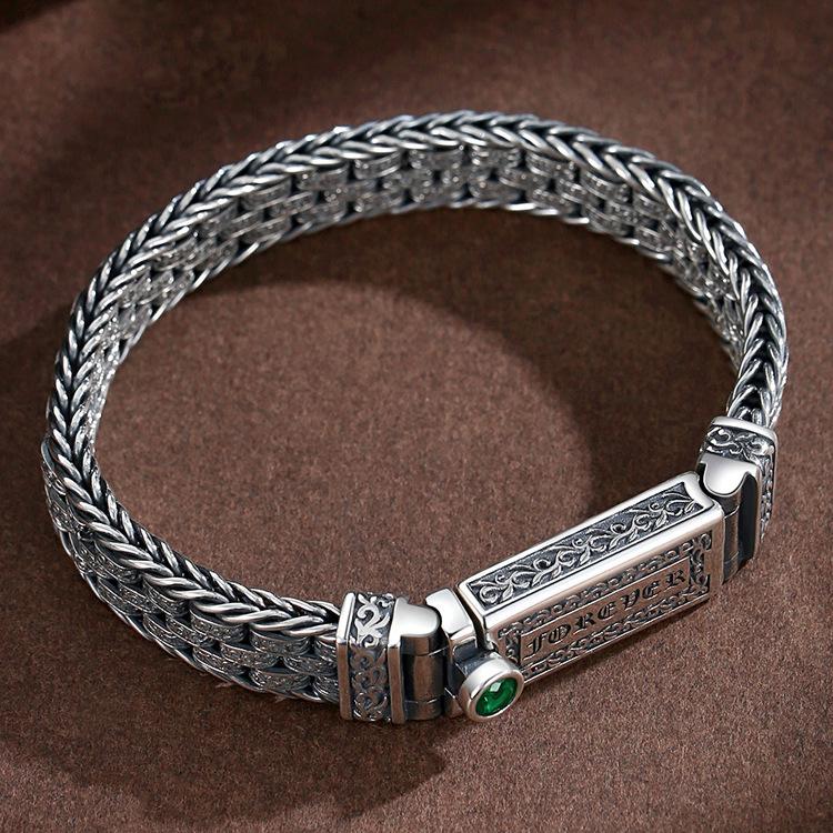 Tang Grass Pattern Six-character Mantra Ring, Sleeve Adjustable Bracelet, Men s Trend Retro Personality, Men s Simplicity 2026 18CM