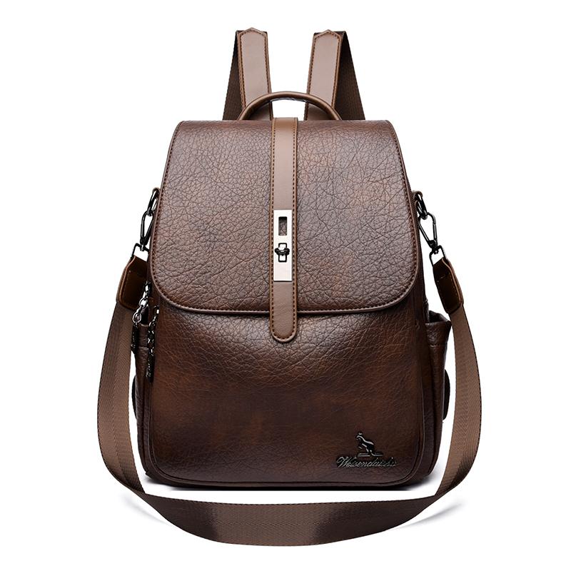 PU Backpack Women's Large Capacity Backpack Lightweight Travel Student Schoolbag
