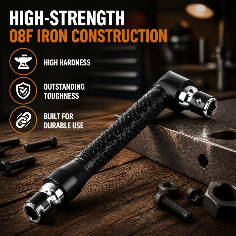 90 Degree L-Shape Socket Wrench 1/4 Inch Drive Right Angle Wrench For Screwdriver Bits