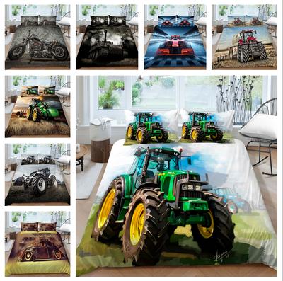 3D Tractor Bedding Set Luxury Car Theme Quilt Cover and Pillow Case 2/3 AU/EU/DE/US Full Size Bedding Set