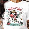 Cute Cow Christmas T Shirt Lover Sweat Funny 5xl Vintage Stretched Breathable Homme Versatile Designer Clothes Casual