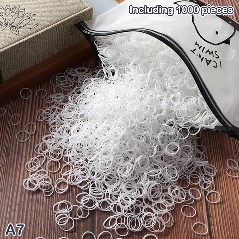 1000 Pieces Candy Color Children'S Hair Rubber Bands Kids Disposable Color Hair Band For Baby Girls No Hair Damage Headwear