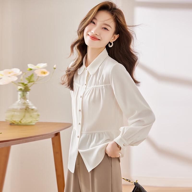 Women's Elegant Pleated Lapel Blouse