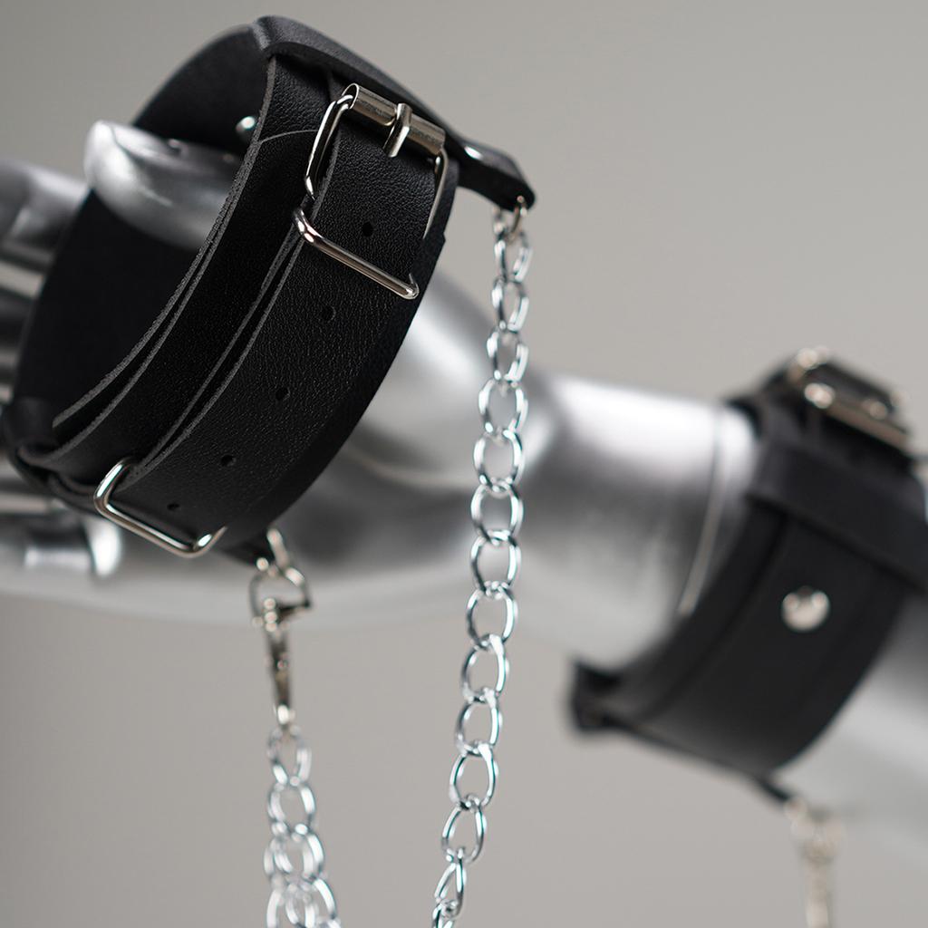 Women A Pair of Handcuffs  Street Style  Leather Waist Handcuff Rave Outfit Leather Handcuffs for Women