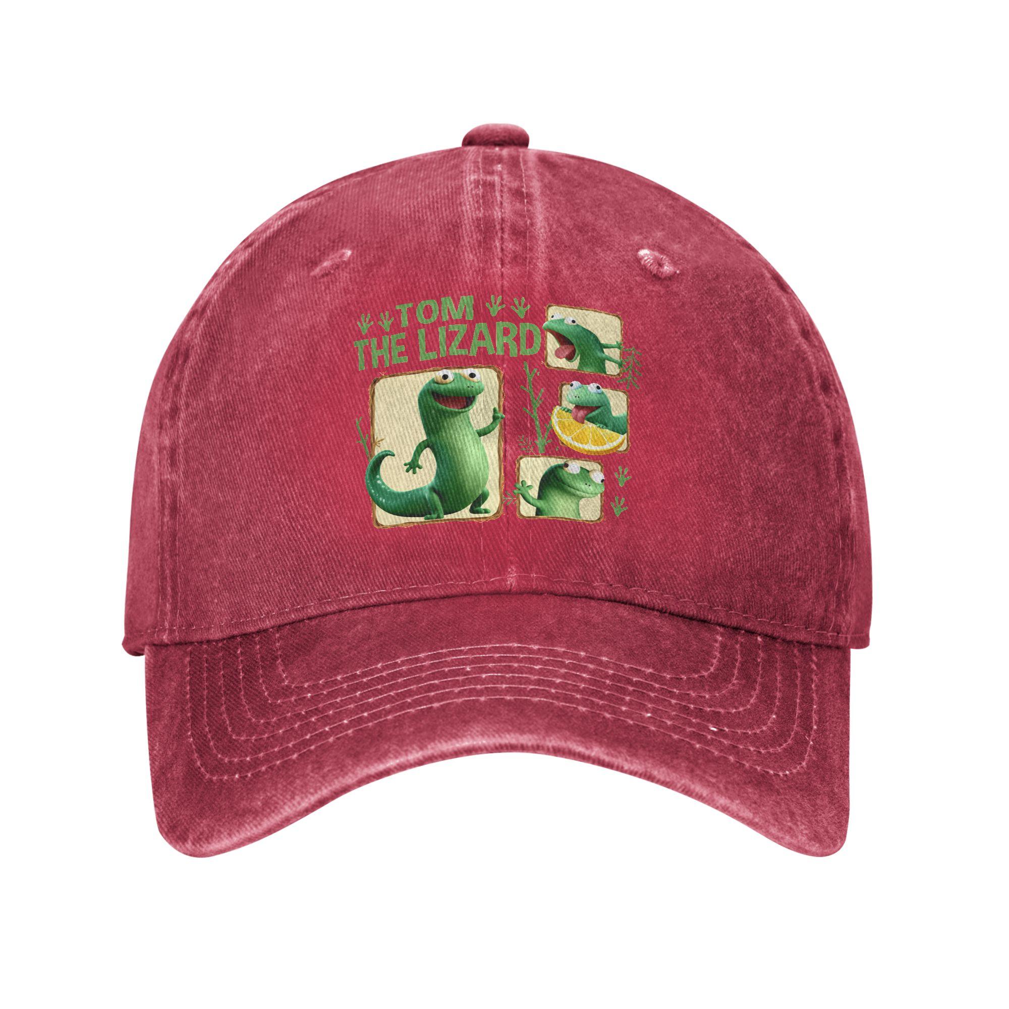 

Tom The Lizard Casual Baseball Cap For Women Unisex Summer Hoppers Hunting Camping Trucker Hat y2k Retro Adjustable Snapback Cap One Size