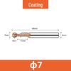 Jundingying Solid Carbide Lollipop Coated R3.5 Ball End Mill