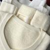 Neck sweater women's new thickened plush bottoming shirt in autumn and winter with an integrated plush white top