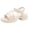 Premium Feeling with Skirt Sandals Women's Summer New Platform Mid-heeled Beach Shoes