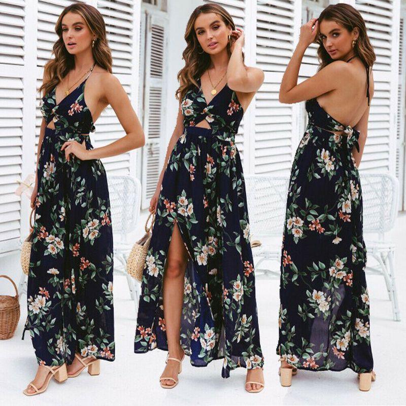 Sexy V Necktie Sling Long Dress Woman Sexy V-neck Camisole Dress Female
