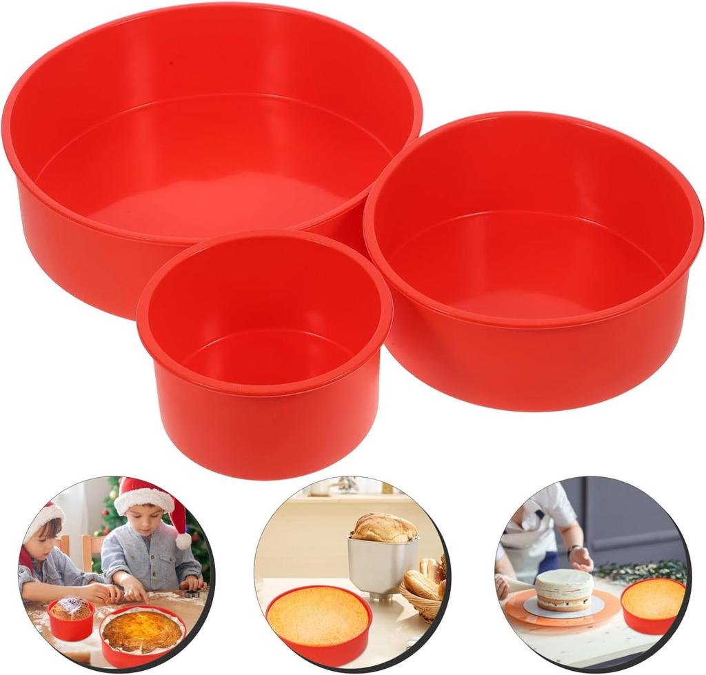 Multi-size silicone cake pans for baking, round cake molds silicone baking pans non-stick quick demoulding suitable for cheeseca