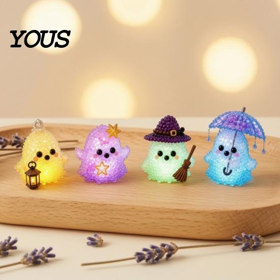 Beaded Figure Making Kit Glowing Fantasy Spirits DIY Bead Kit, 3D Mini Elf Beading Craft Set, Handmade Art Small Display Crafts Ornament with