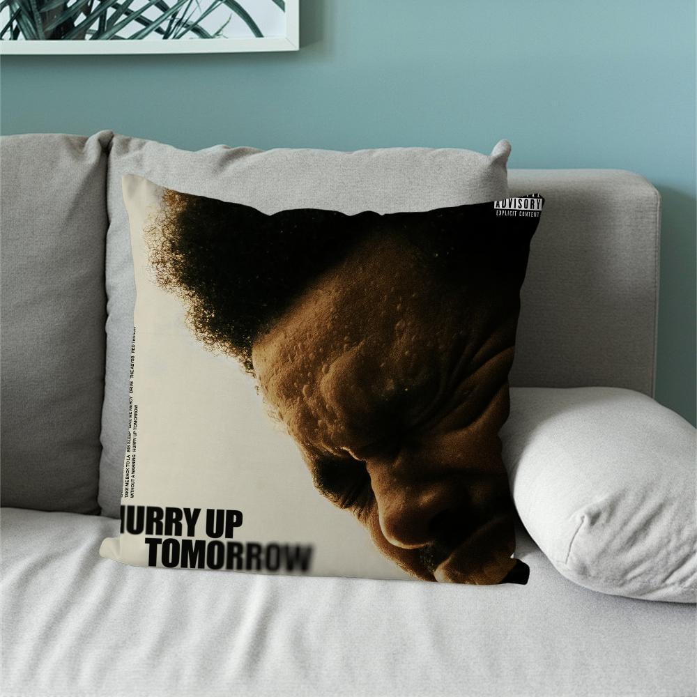 Singer The Weeknd hurry up tomorrow Pillow Case For Sofa Bedside Table Bedroom Backrest Living Cushion Printed Square Multiple