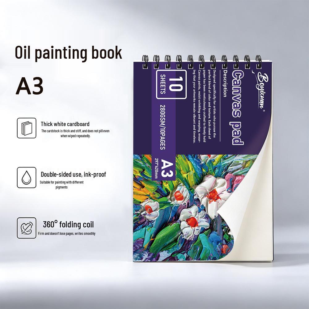 A4 Spiralbindung Zeichenblock: Verdickte Ausgabe für Öl-, Acryl- und Aquarellfarben.