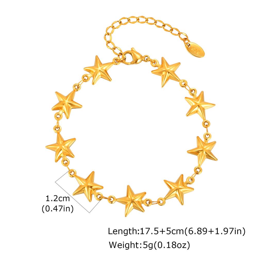 Wind Stainless Steel Four-Leaf Clover Five-Pointed Star Butterfly Rose Chain Bracelet Necklace Female Br-2537