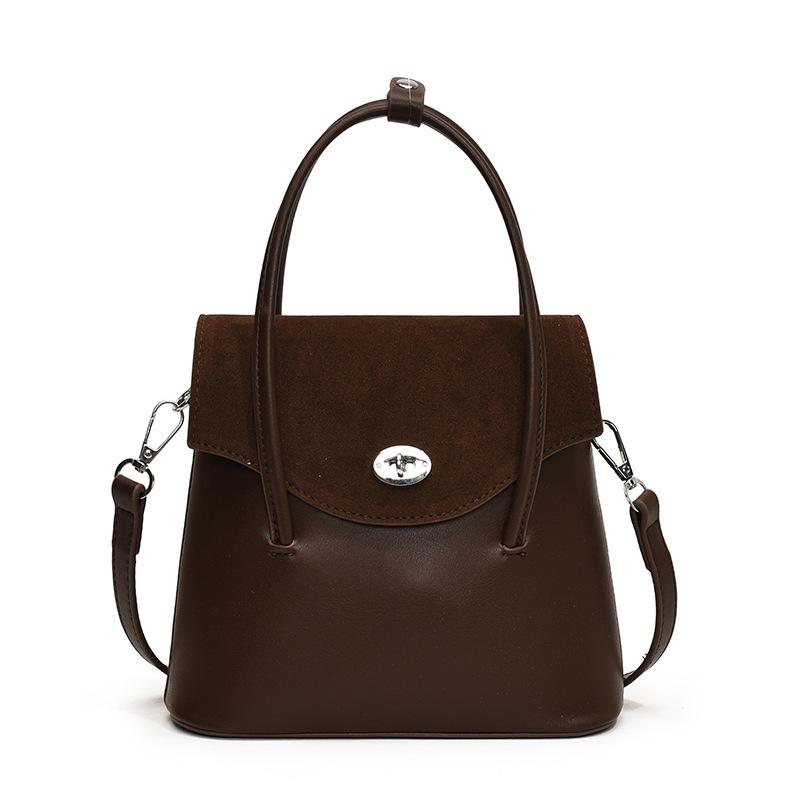 Textured Going Out Small Bag Bag Women's Autumn and Winter Casual Shoulder Crossbody Bucket Bag Suede Handbag