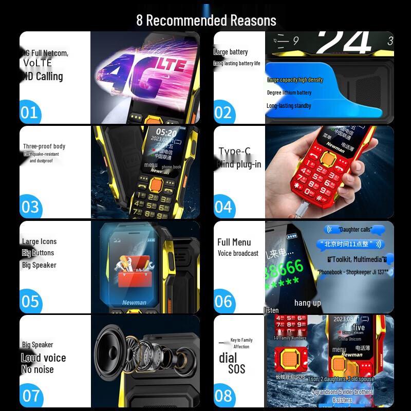 Newman N99 Robustes 4G Feature Phone für Senioren (CN-Version)