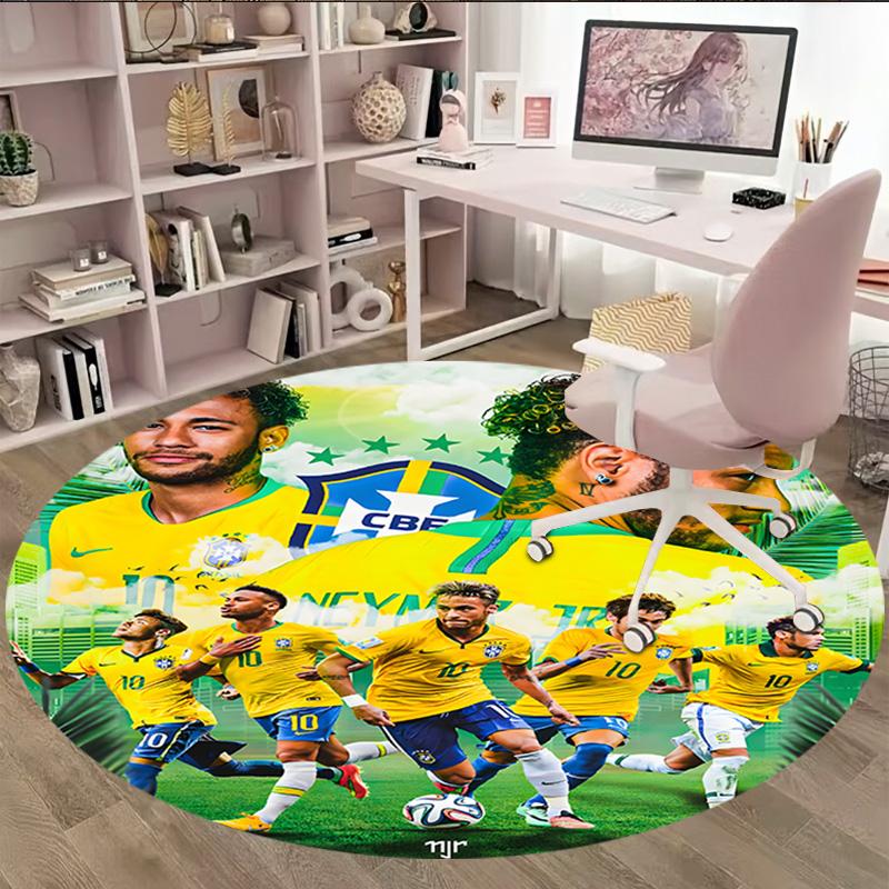 1pc Neymar17 Carpet, Round Rug, Comfortable, Suitable for Entryways, Living Rooms, Office, And Bedrooms, Christmas Decoration