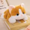 Cute Lying Cat Plush Toy Stuffed Animal, Kawaii Kitty Doll for Girls, Soft Comforting Companion for Anxiety Relief and Sleep Aid