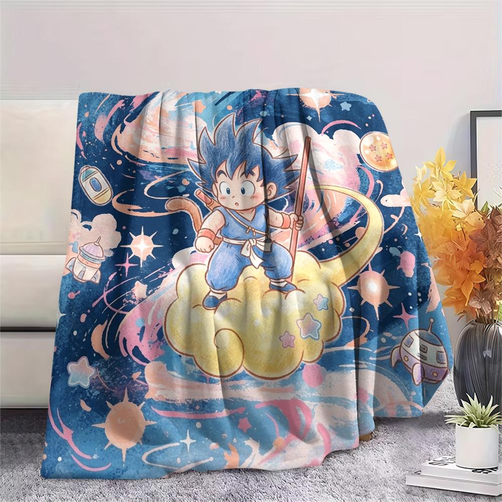 Dragon Ball Goku Print Flannel Blanket, Ultra Soft High Quality All Seasons Warm Throw, Home Decor Cozy Blanket, Perfect Christmas Gift