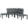 VidaXL Salon de Jardin 5 pcs, Ensemble de Meubles de Terrasse, Mobilier d'Extérieur, Chaise de Patio, Moderne, Noir et Gris 3187757