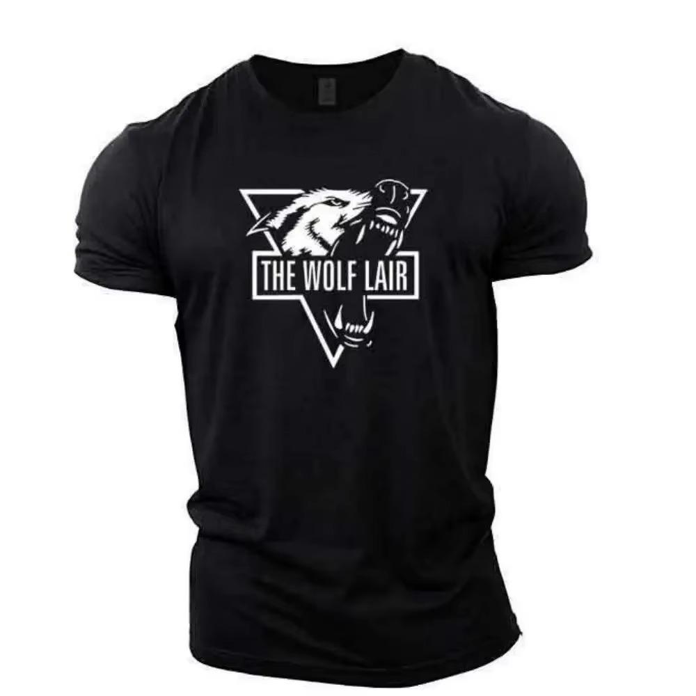 The Wolf Lair Printing Summer New Men T-Shirts Short Sleeve Tops  Tshirt O-Neck Oversized Clothing Casual Men Shirt Tees
