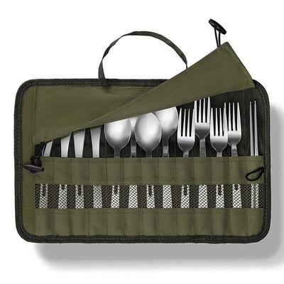 Outdoor Camping Barbecue Cutlery Storage Bag Foldable Spoon Knife Fork Chopsticks Protection Cover Travel Home Use Cutlery Bag