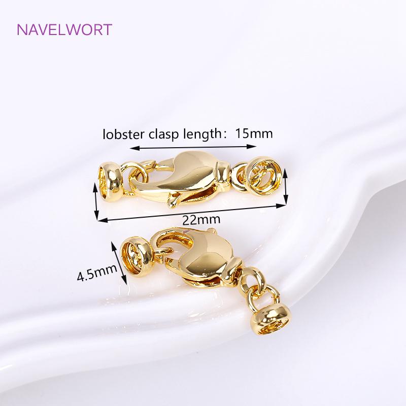 

Trendy 18K Gold Plated Lobster Clasps Brass Jewellery Connector Clasps End Caps Fastener For Jewelry Making DIY Accessories 1 piece
