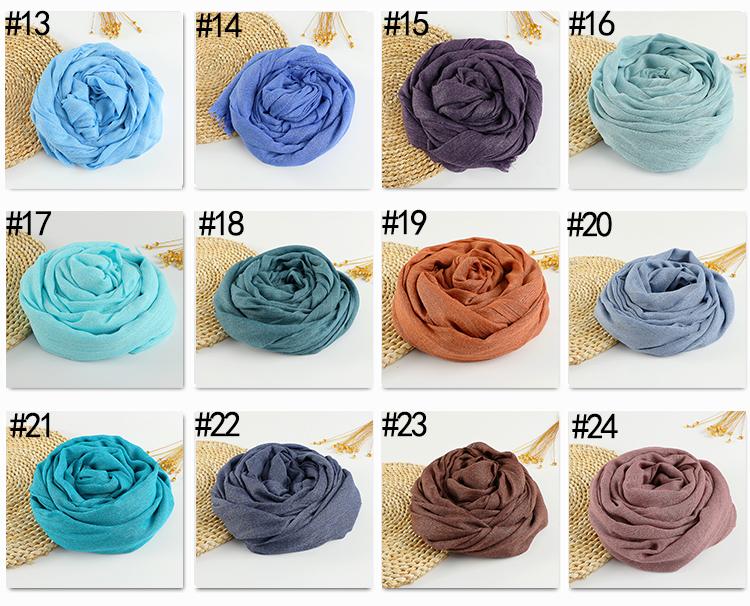 New Muslim Linen Cotton Scarf Hijab Big Size Soft Shawls For Women Muslim Scarves Solid Color Wraps Ladies Headband 190*100cm