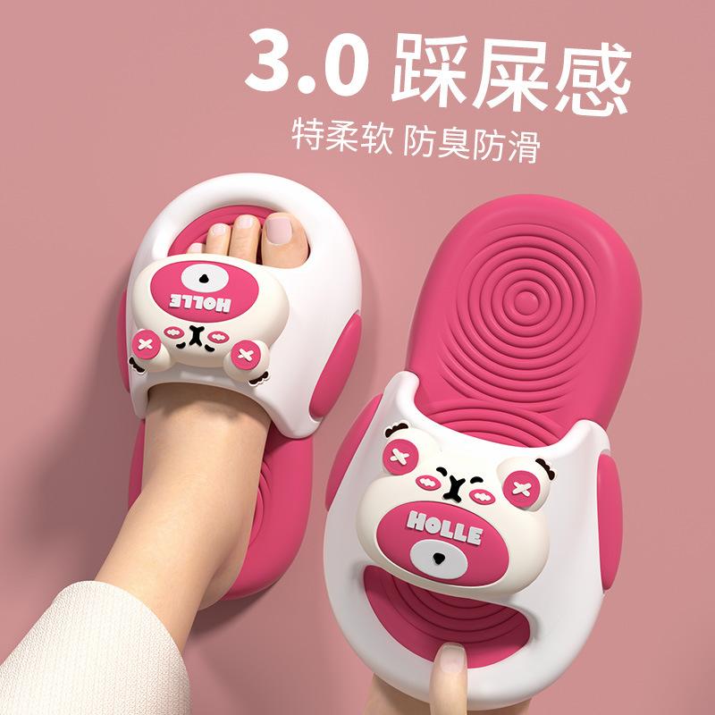 

EVA Cartoon bear children s slippers for summer, lightweight, non-slip, odor-resistant indoor and outdoor sandals for boys and girls 30-31