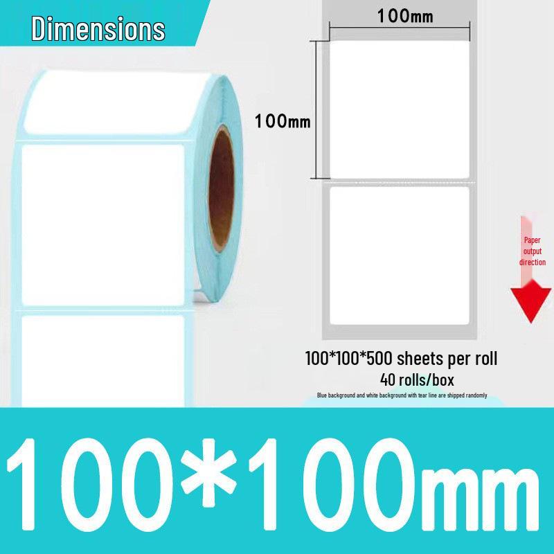 Three-Proof Thermal Label Paper 100x100mm & 70x20mm - Customizable for Label Printing