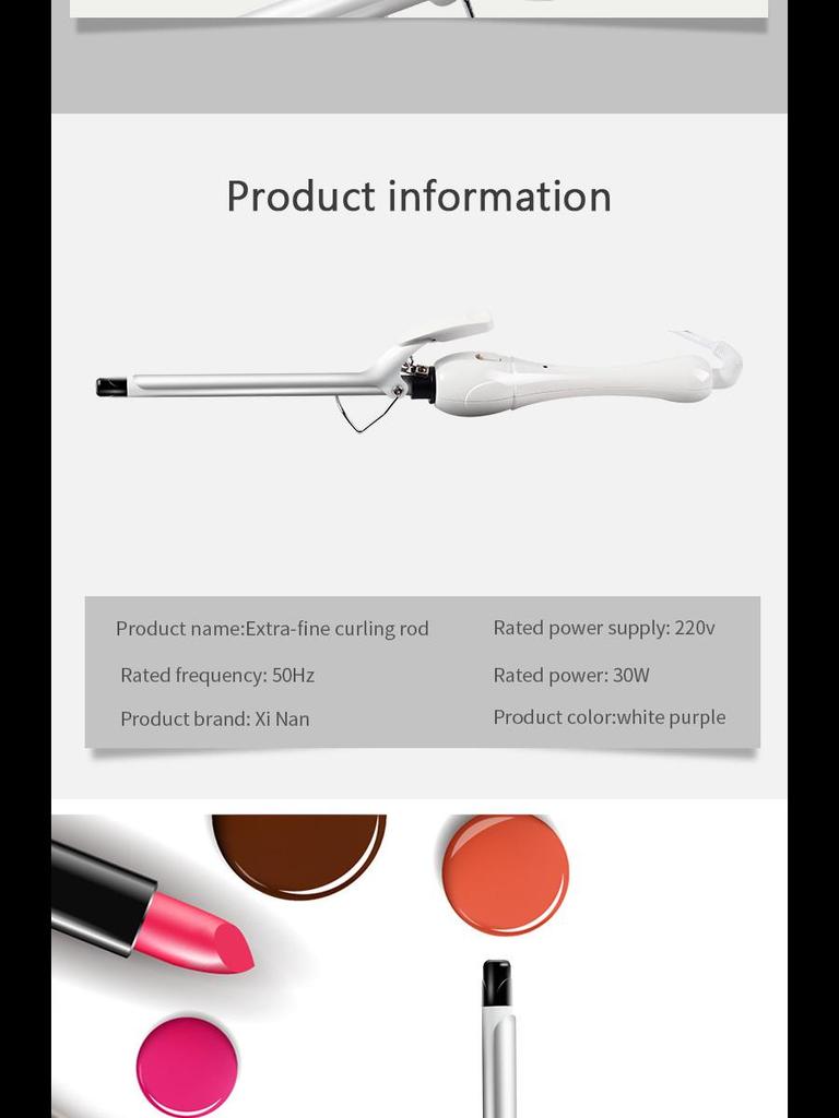 Unisex Mini 9mm Fluffy Wool Curling Iron for Short Hair