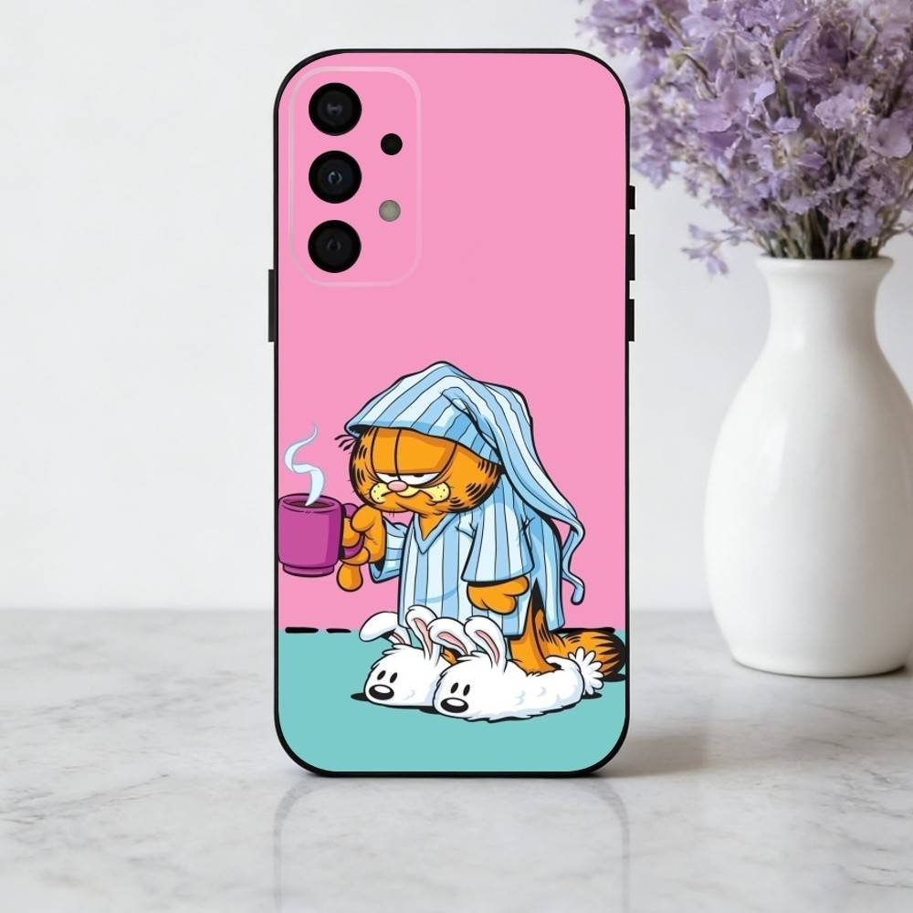 Animation Funny G-G-Garfields C-Cat-T Phone Case For Samsung Galaxy A73,A72,A71,A70,A53,A52,A51,Others Soft Black Shell