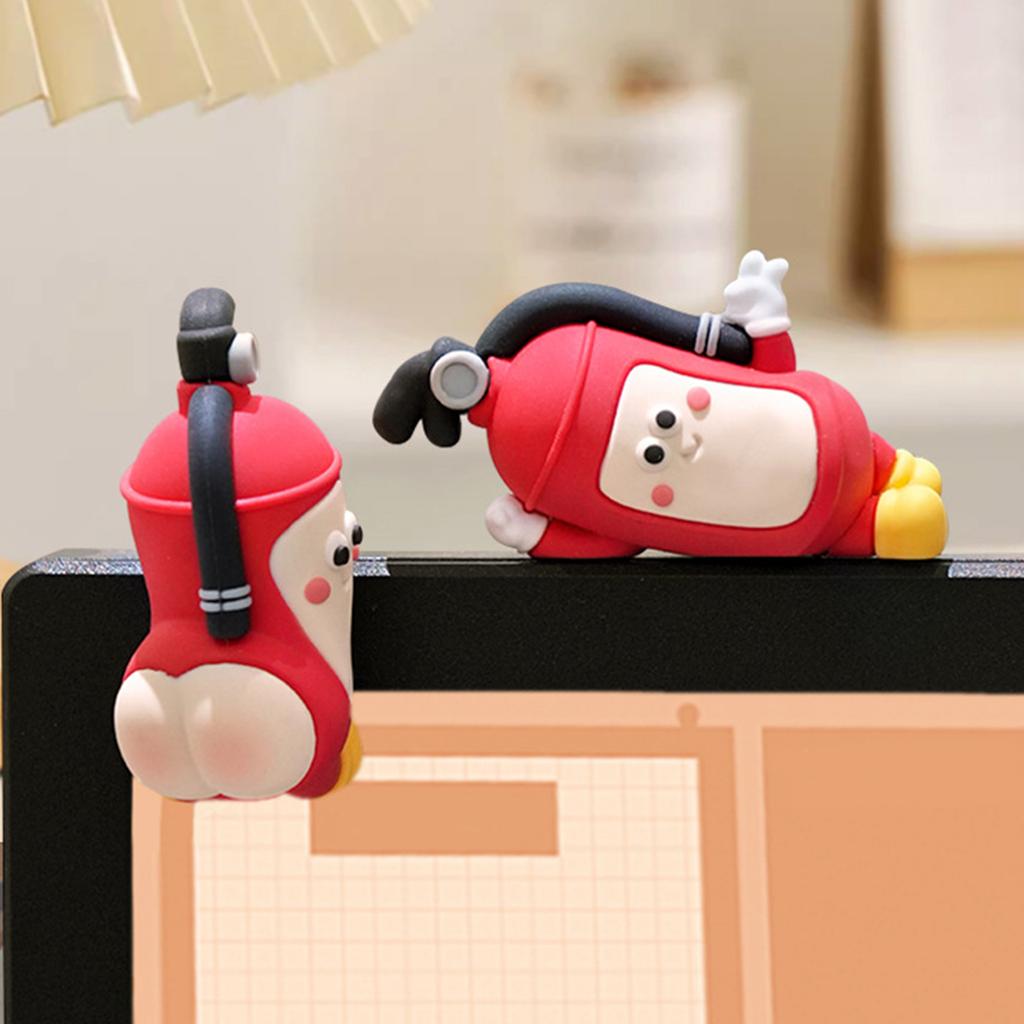 4Pcs Computer Monitor Decor Figurines Reusable Cute Dashboard Decorations Multi-Purpose Car Dashboard Ornaments Gift for Friends