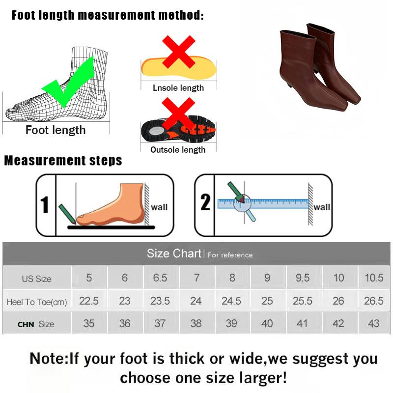 Fashion New Footwear Medium Heels Women Ankle Modern Boots Female Slip On Shoes Fashion Square Toe Ladies Short Booties Heeled Shoes