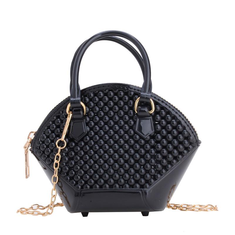 Sommer Mode Damen Crossbody Jelly Tasche mit Kette und Perlmutt Muschel Design