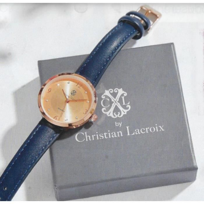 Montre Femme - Christian Lacroix - Réf X002 010721 - Bracelet Bleu - Diamètre 3.4 cm - Style Chic
