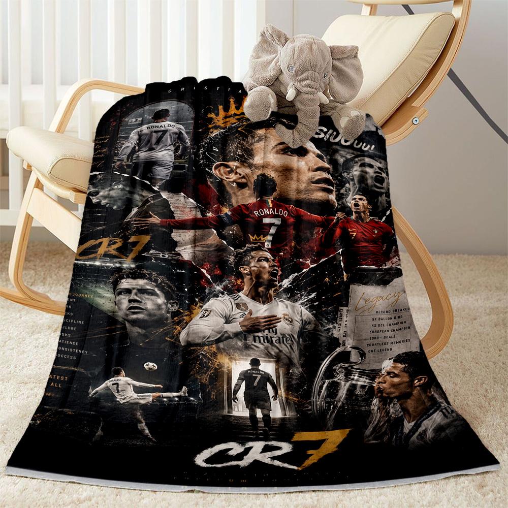 Ronaldo's Legacy Soccer Blanket Soft & Cozy Great for Seaside Livingroom Bed All-Season Use Modern Suitable for Gifting Relatives and Friends
