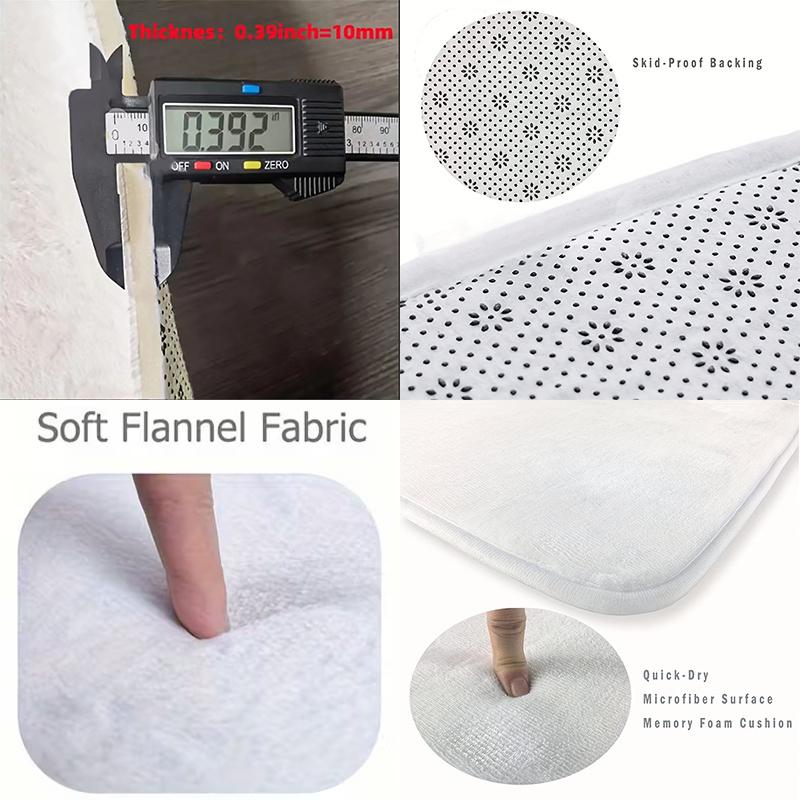 3D Butterfly Pattern Anti Slip Bathroom Mat Soft Flannel Rug Machine Washable Area Carpet for Bedroom and Living Room