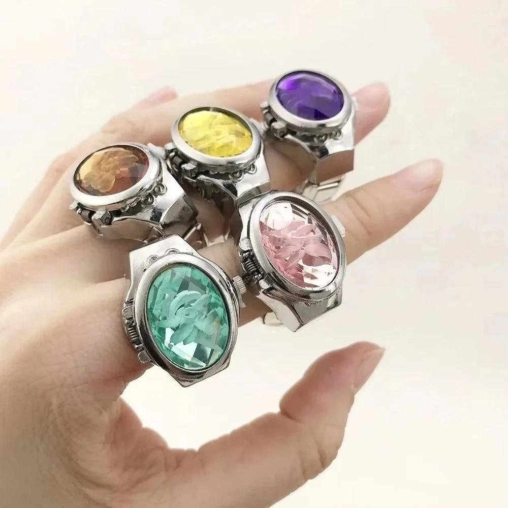 Punk Rings Jewelry Clock Oval Shape Finger Watch Ring Fashion Jewelry Roman Quartz Watch Man