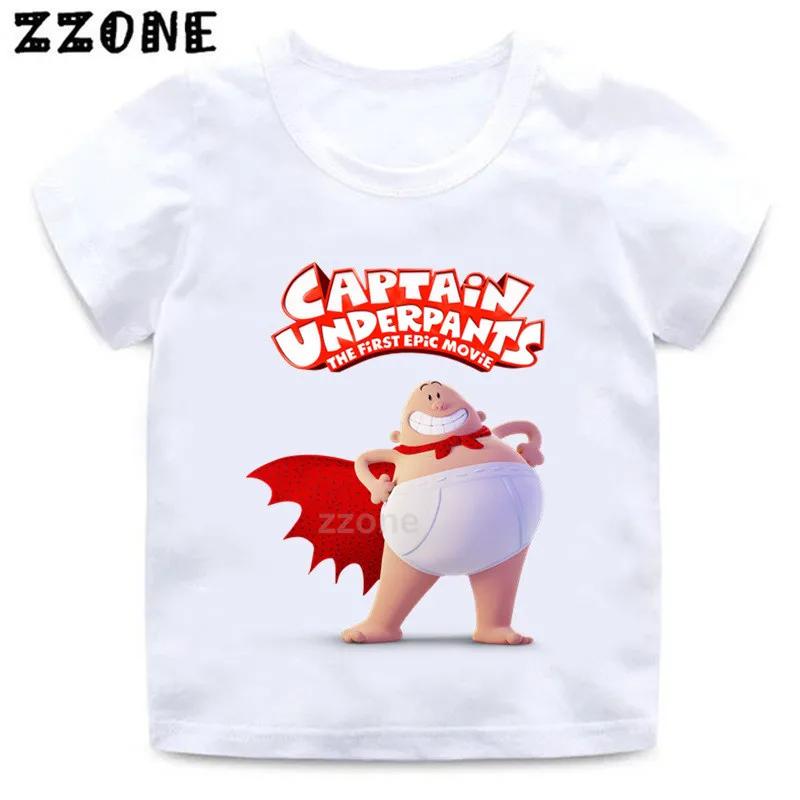 Boys and Girls Captain Underpants Cartoon Print T shirt Kids Funny Casual Clothes Baby Tops Children Summer Short Sleeve Tshirt