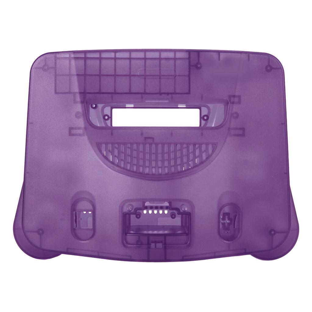 Game Console Replacement Case Retro ABS Sturdy Professional Replacement Shell for N64 Transparent Purple