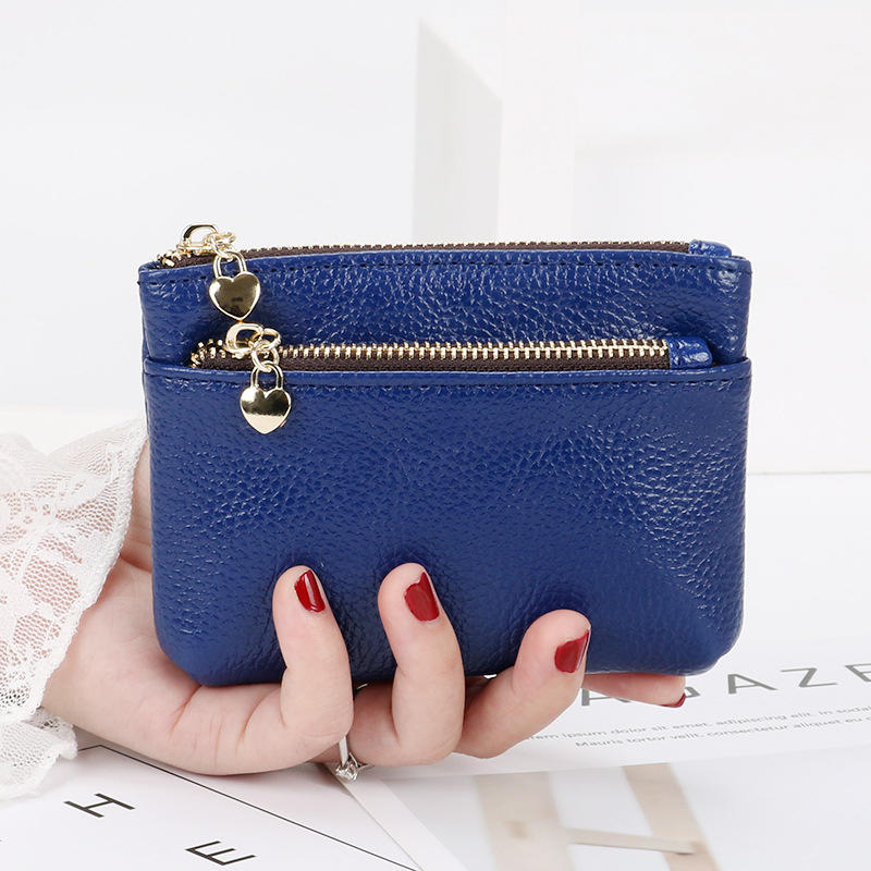 PU Leather Coin Purse Wallet With Card Slots Coin Organizer Change Holder Card Case Leather Zipper Storage Bag