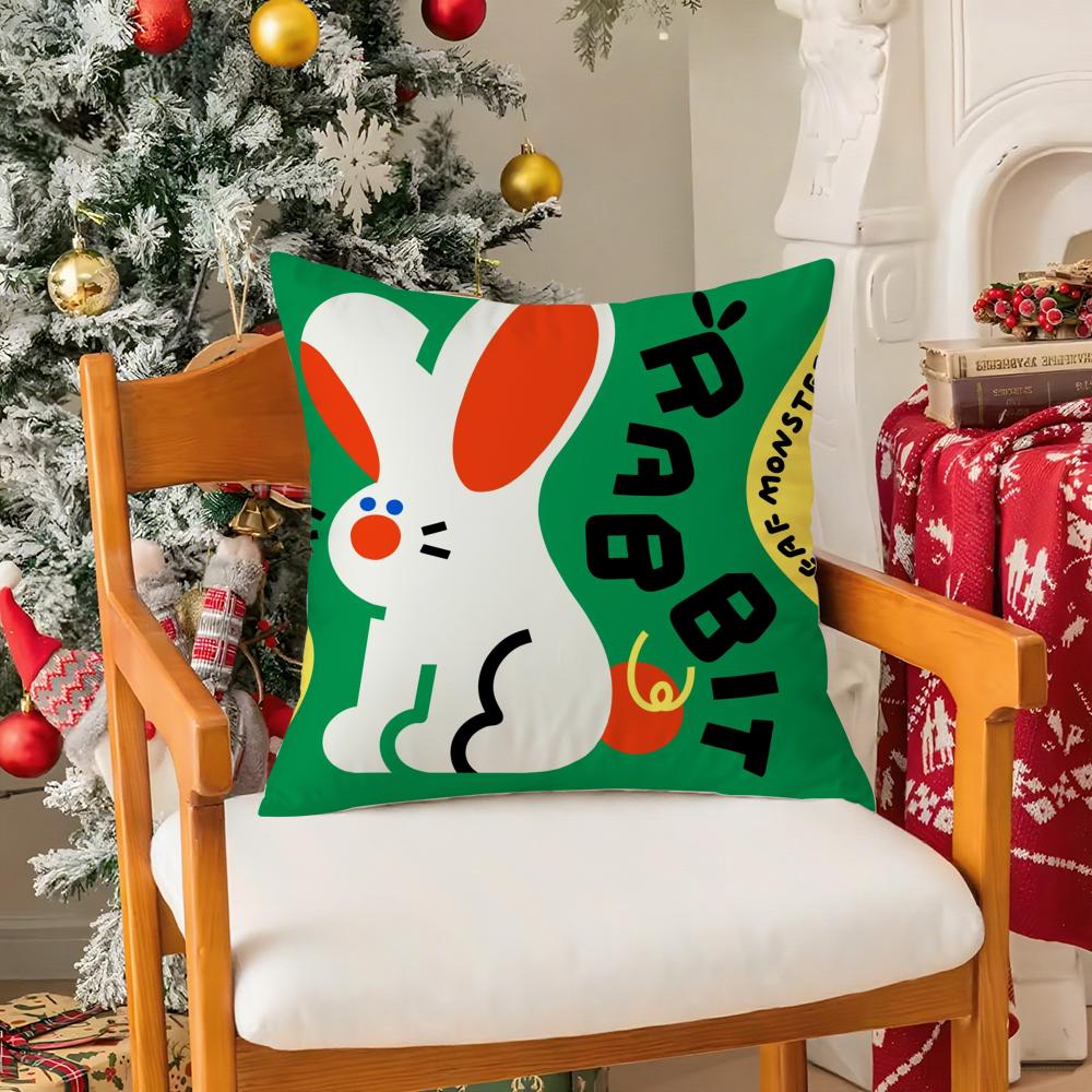 Chinese Zodiac Print Pillow Case Silky Elegant Comfort Sofa Bed Invisible Zipper