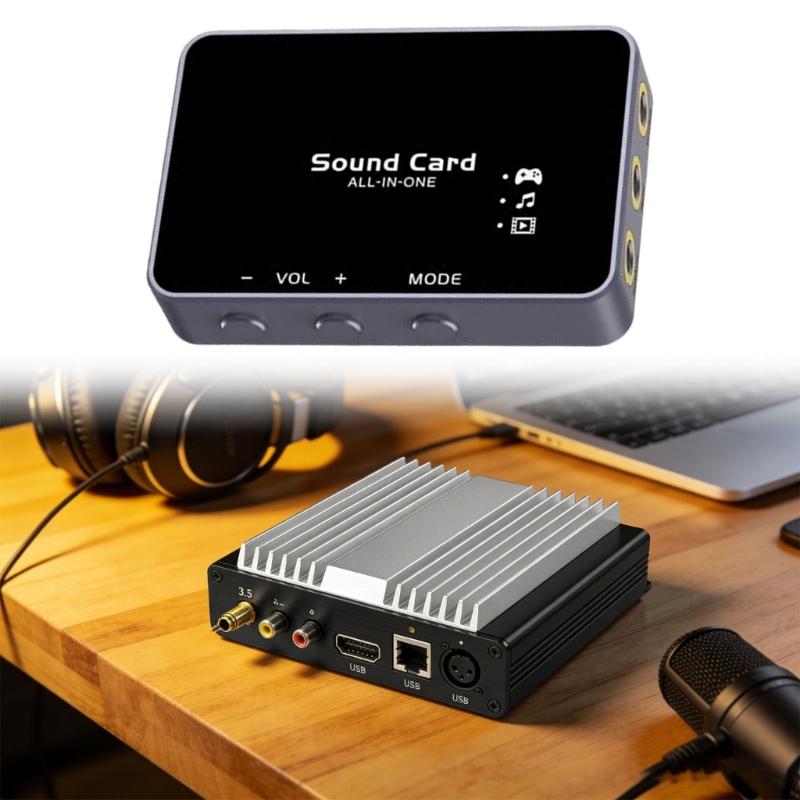 Professional Portable Sound Card Type C Docking Station With Virtual 7.1 Surround For PC Laptop And Mobile Devices